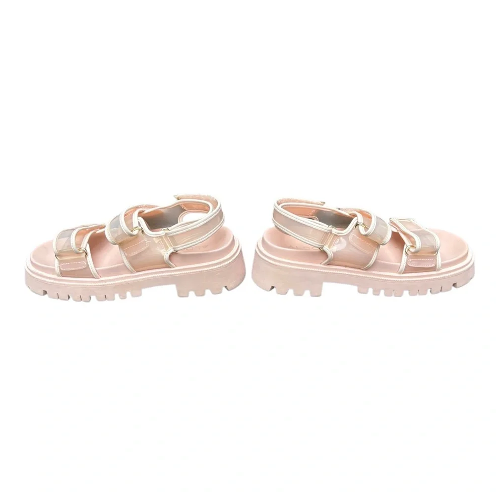 Aldo Women’s 6.5 SANNDY Pale Pink Chunky Platform Sandals with Adjustable Straps